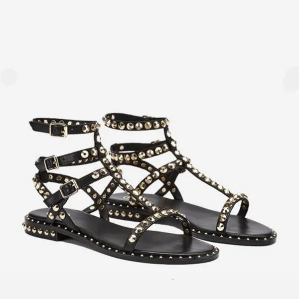 Ash Sandals Play Black Gold