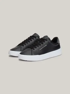 Tommy Hilfiger Black Fine Grain Effect Essential Sneakers