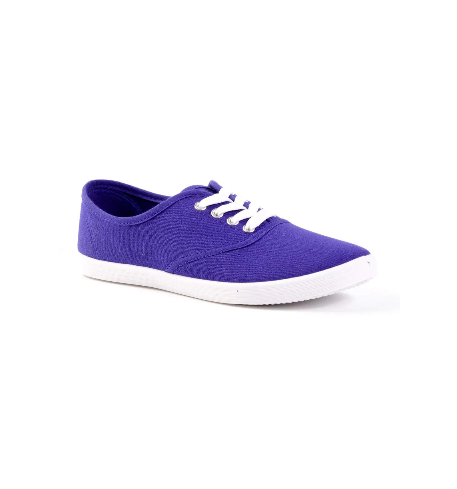 Royal blue lace-up women's canvas sneakers HILDA - Shop Now.