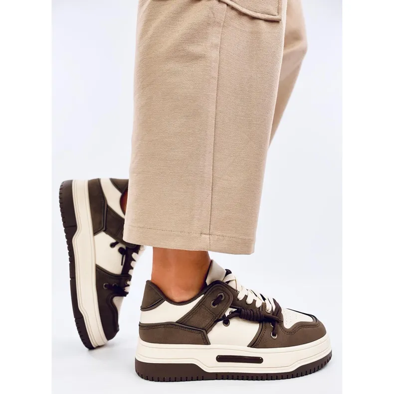 Clavell Coffee Brown High Sole Sneakers