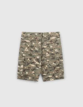 Bermuda camouflage shorts with pixelated design for boys.