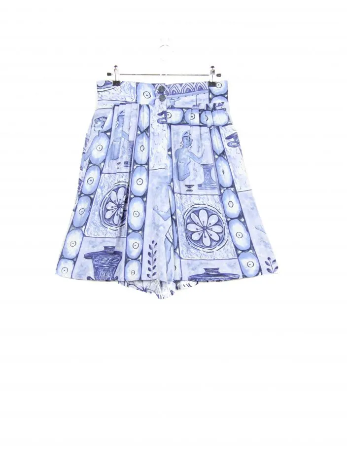 Blue Patterned Bermuda Shorts Size M