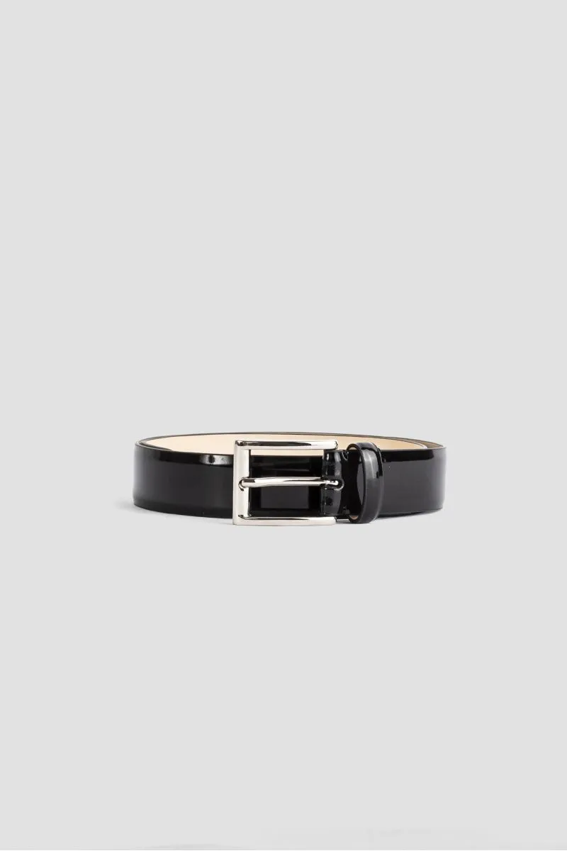 Black Patent Leather Belt