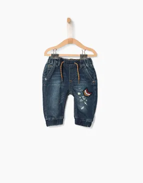 Blue Comfortable Baby Boy Jeans with Patches
