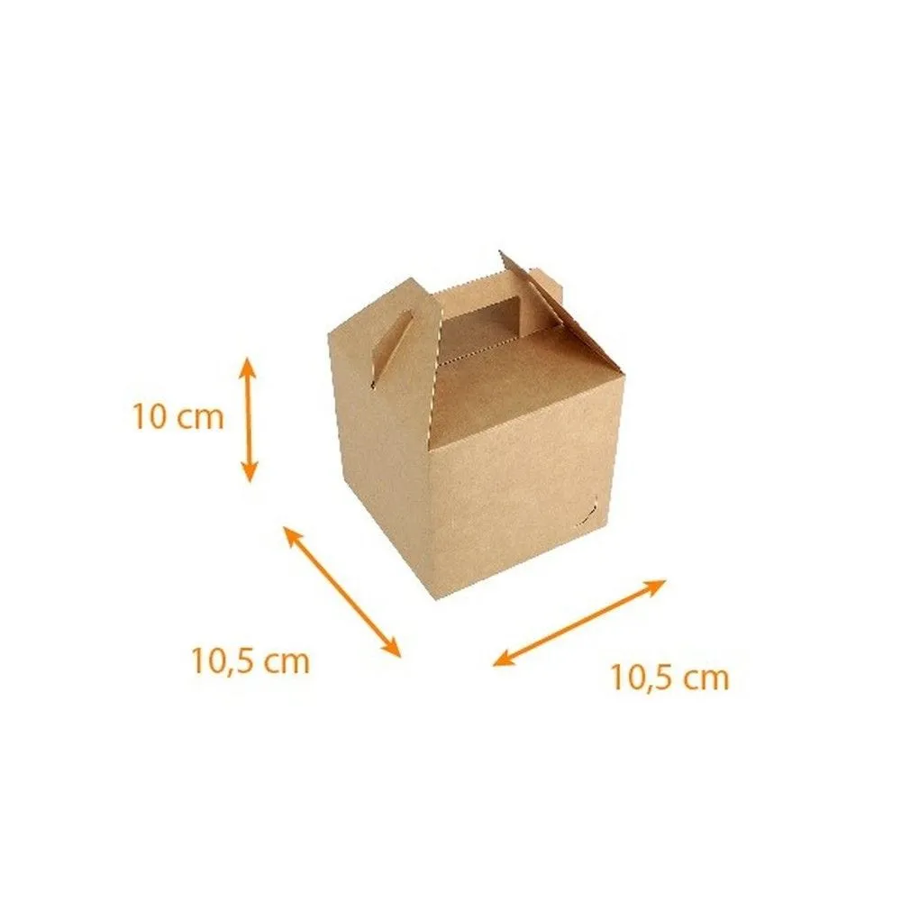 Boites à poignées facebox kraft 10,5x10,5x10cm (avec encoches) par 50