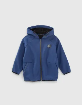 Bright Blue Reversible Hooded Boys' Fleece Cardigan