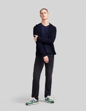 Men's 100% Cashmere Hooded Marine Zip Cardigan