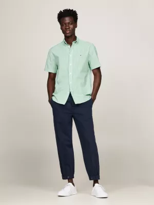 Chemise coupe standard en popeline TH Flex | Vert | Tommy Hilfiger