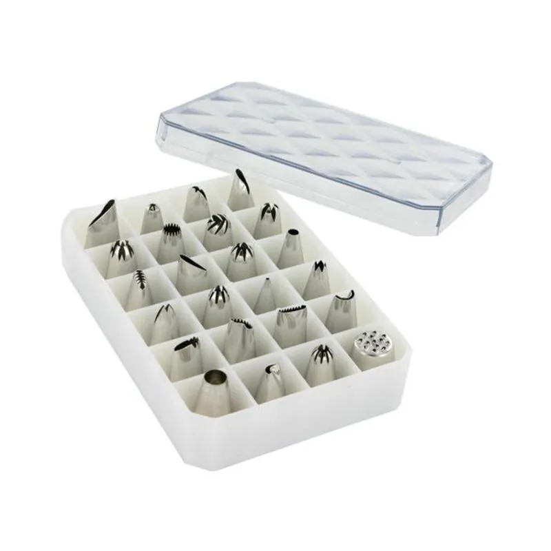 Coffret 24 douilles décors fins inox - Patisdécor 