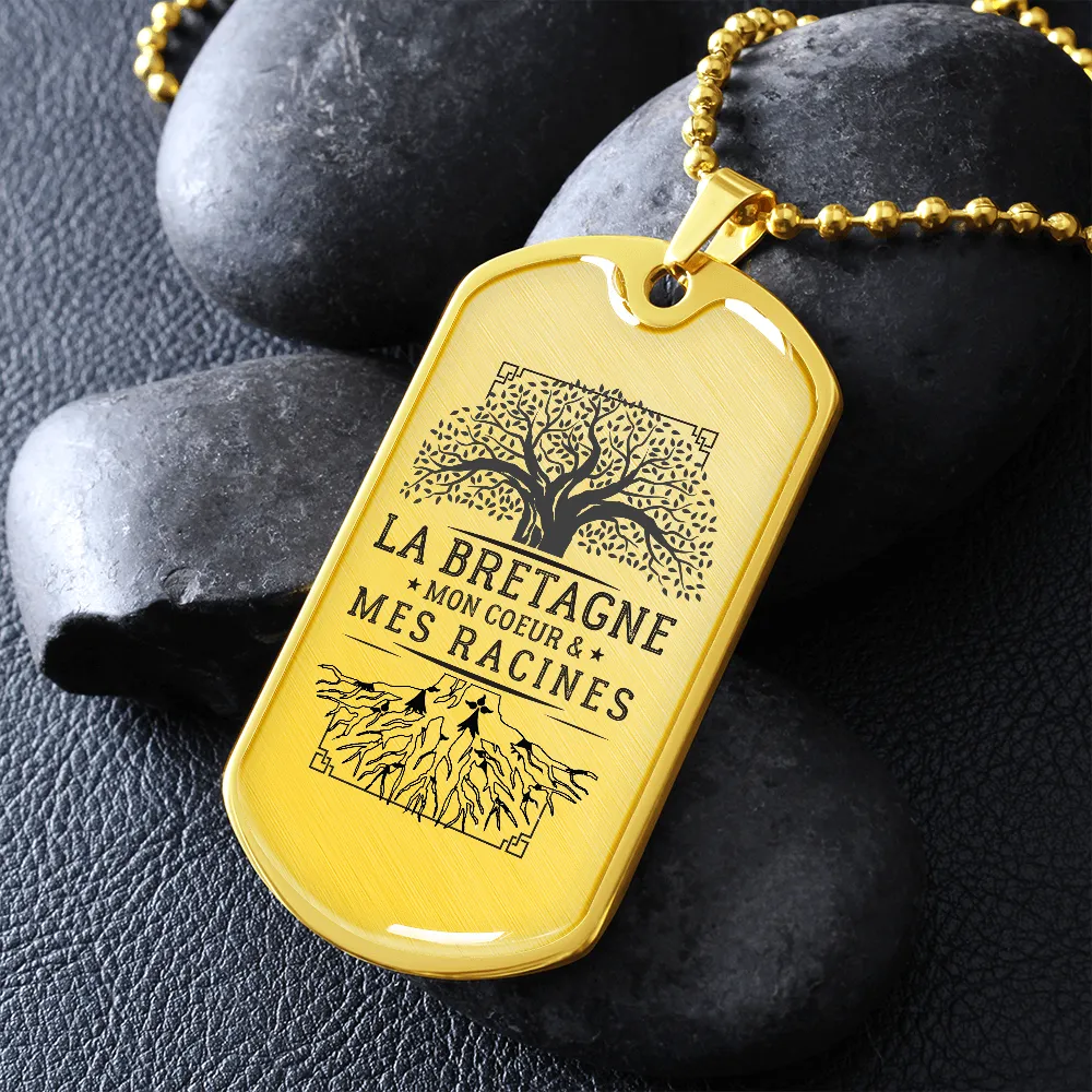 Collier et médaille militaire RACINES Bretonnes cadeau pour Bretons - Bijouterie