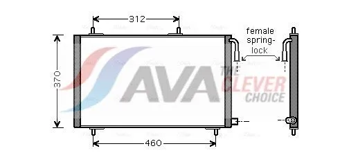 Condenseur, climatisation AVA COOLING PE5257 