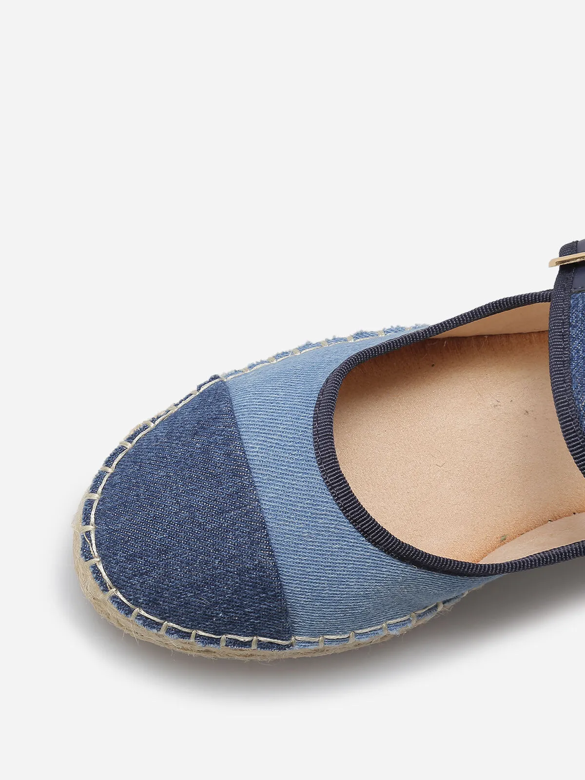 Denim Espadrilles with Strap - Blue