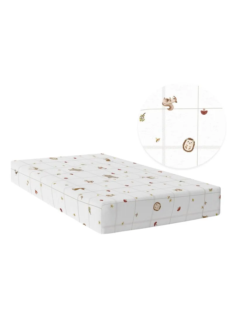 Drap-housse Woods animals "Happyfriday" - Blanc
