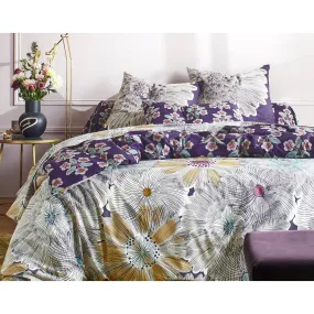 Drap  PURPLE FLO violet en coton | 3 Suisses