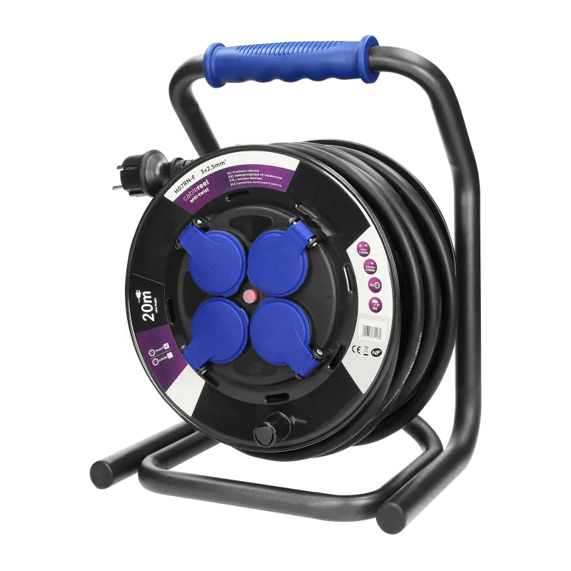 Enrouleur électrique 30m étanche IP44 - Câble HO7RNF 3G2,5mm² - Certifié NF