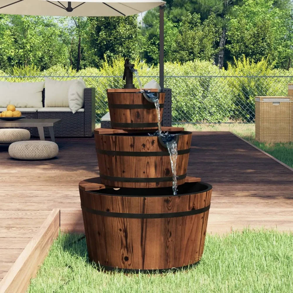 Fontaine à eau avec pompe 60x60x94 cm bois de sapin massif