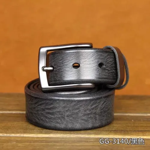 Imported - 100% Genuine Leather Men's Belt with Ardillon Buckle
