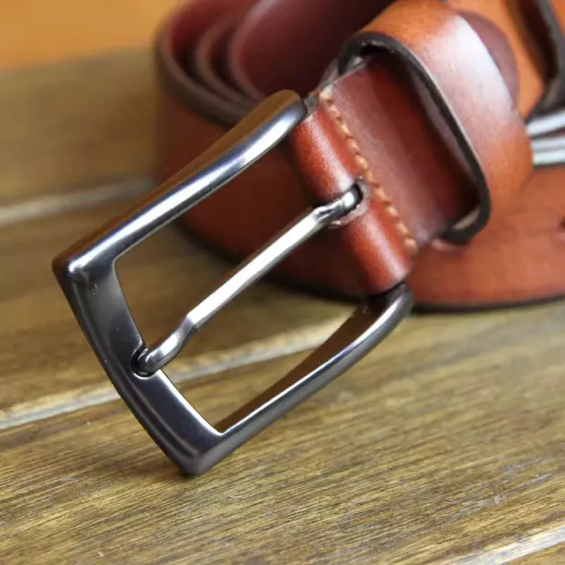 Imported - 100% Genuine Leather Men's Belt with Ardillon Buckle