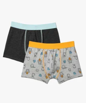 Lot de 2 boxers garçon multicolores en coton bio avec motif monstres sous-vêtements