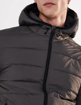 Men's Dark Brown Hooded Underjacket
