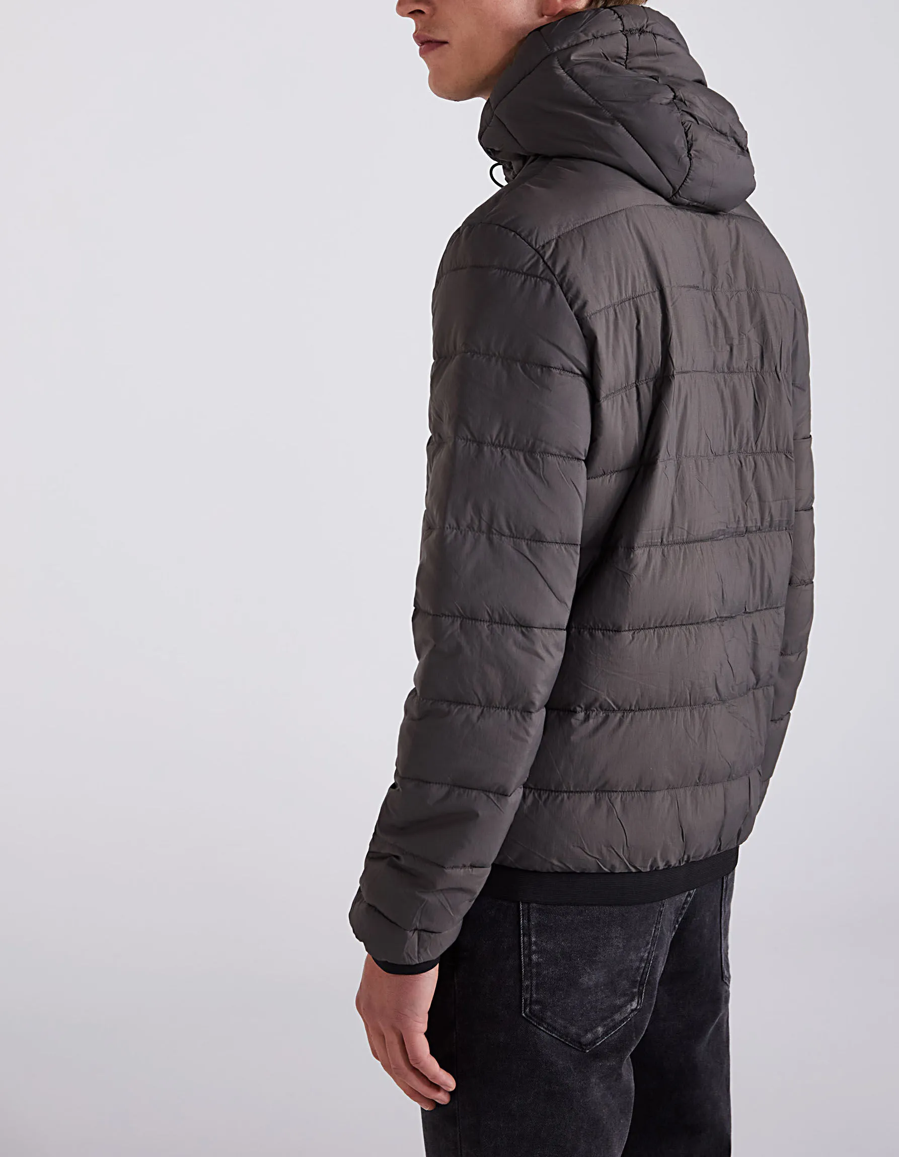 Men's Dark Brown Hooded Underjacket