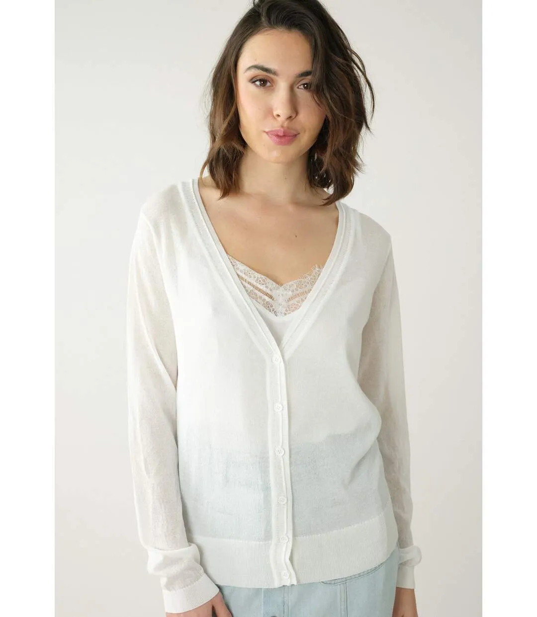 MILSA women's cardigan with lace back