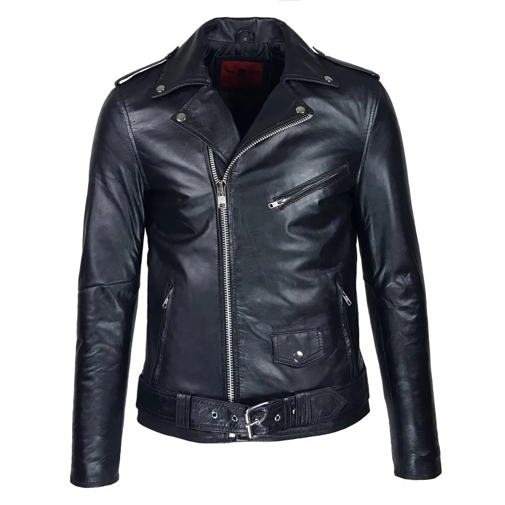 black leather belt perfecto man brand