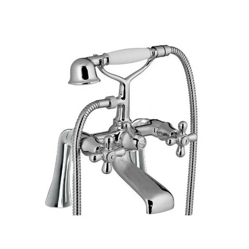 PONSI Viareggio Melangeur baignoire à monter sur le bain avec douchette à main et flexible OR: BTVIAOVA05