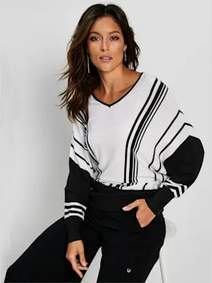 Pull à encolure en v viscose douce et fluide