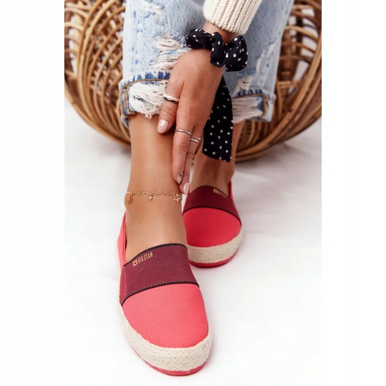 Red Espadrilles on Braided Sole Big Star HH274478.
