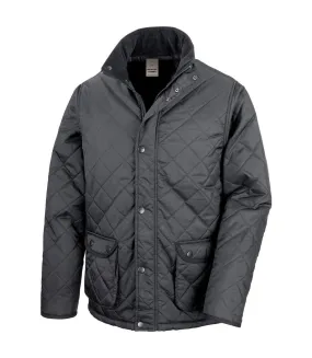 Result: Cheltenham Adult Black Quilted Puffer Jacket by Result Urban