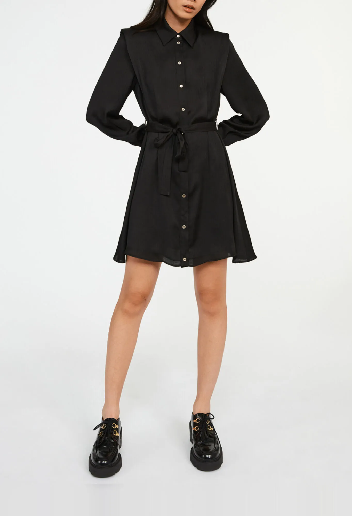 Robe chemise courte ceinturée | Claudie FR