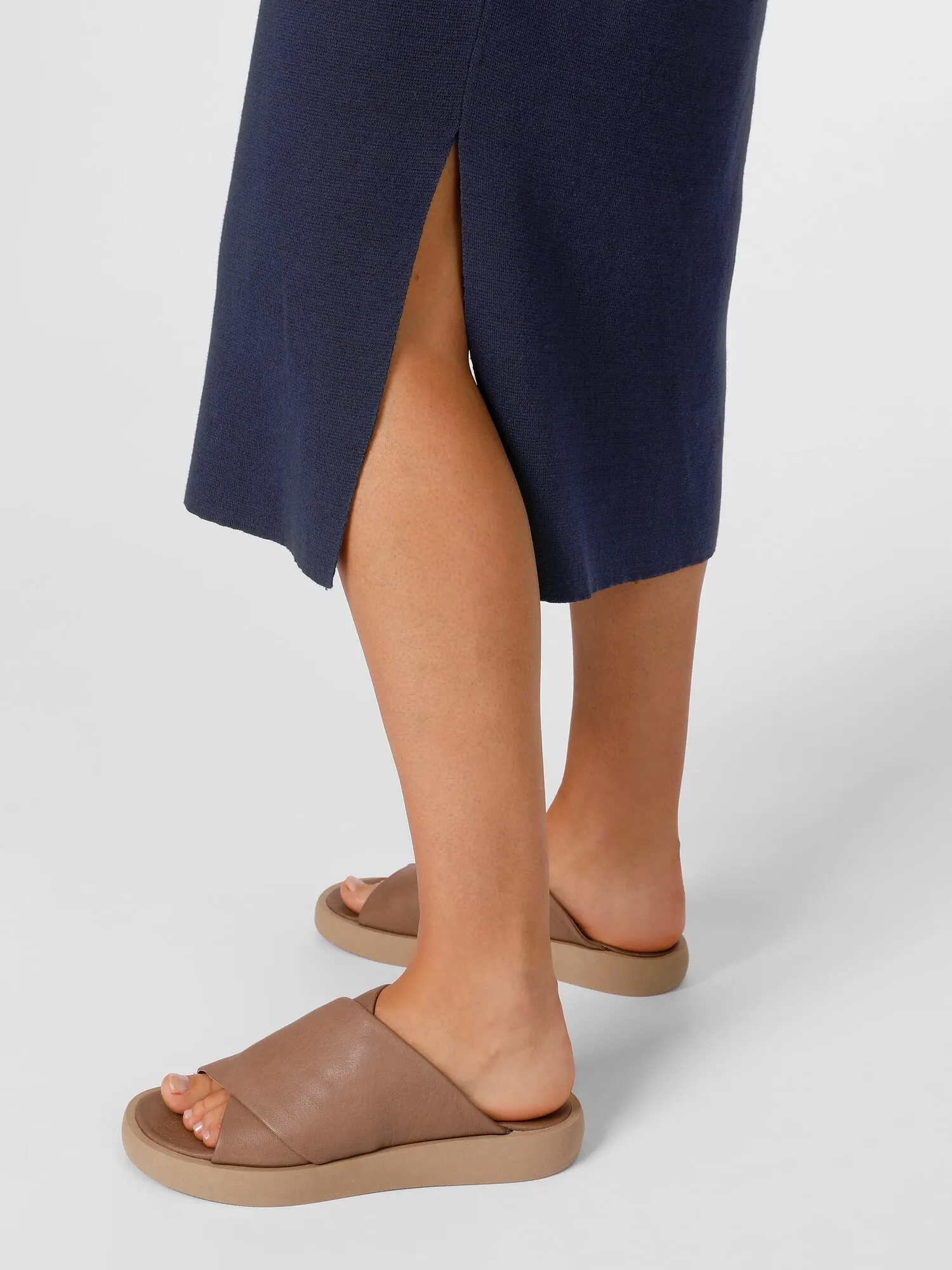 Robe tricotée femme col V