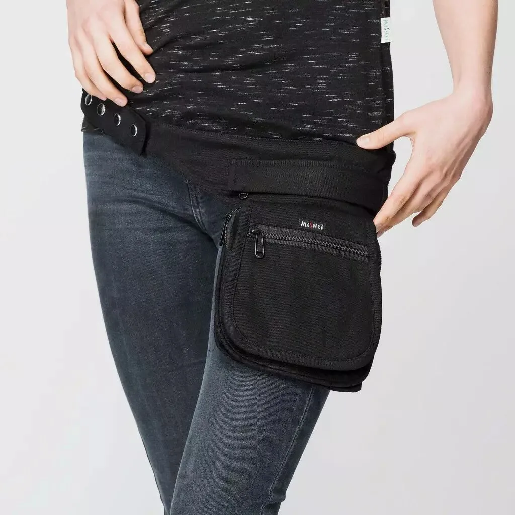 Black Belt Bag - Moshiki Paris Banana Bag/Pouch