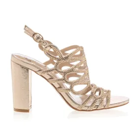 Pretty Stories Women's Gold Sandals / Flat Sandals. Besson Shoes.