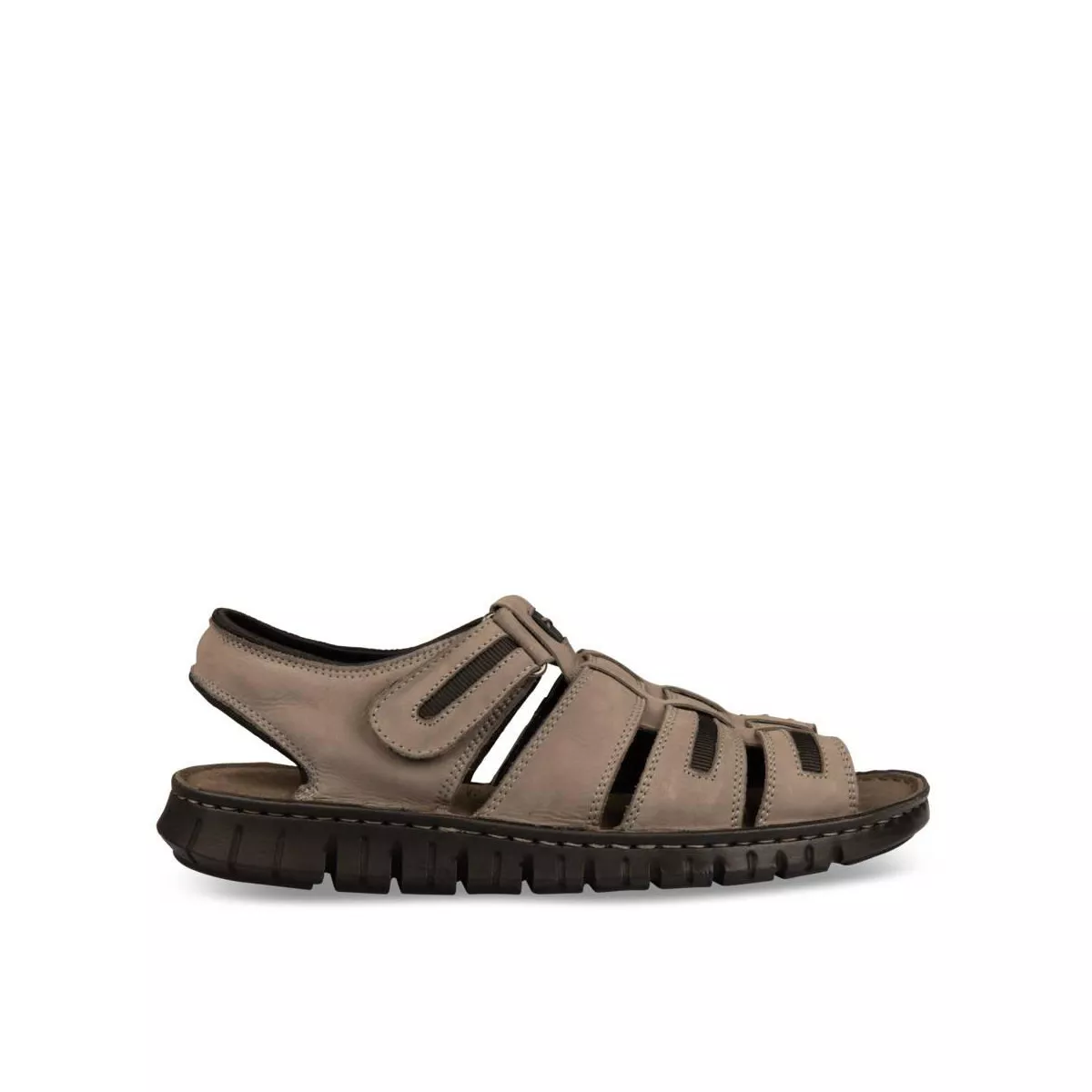 Gray Leather Cape Board Sandals