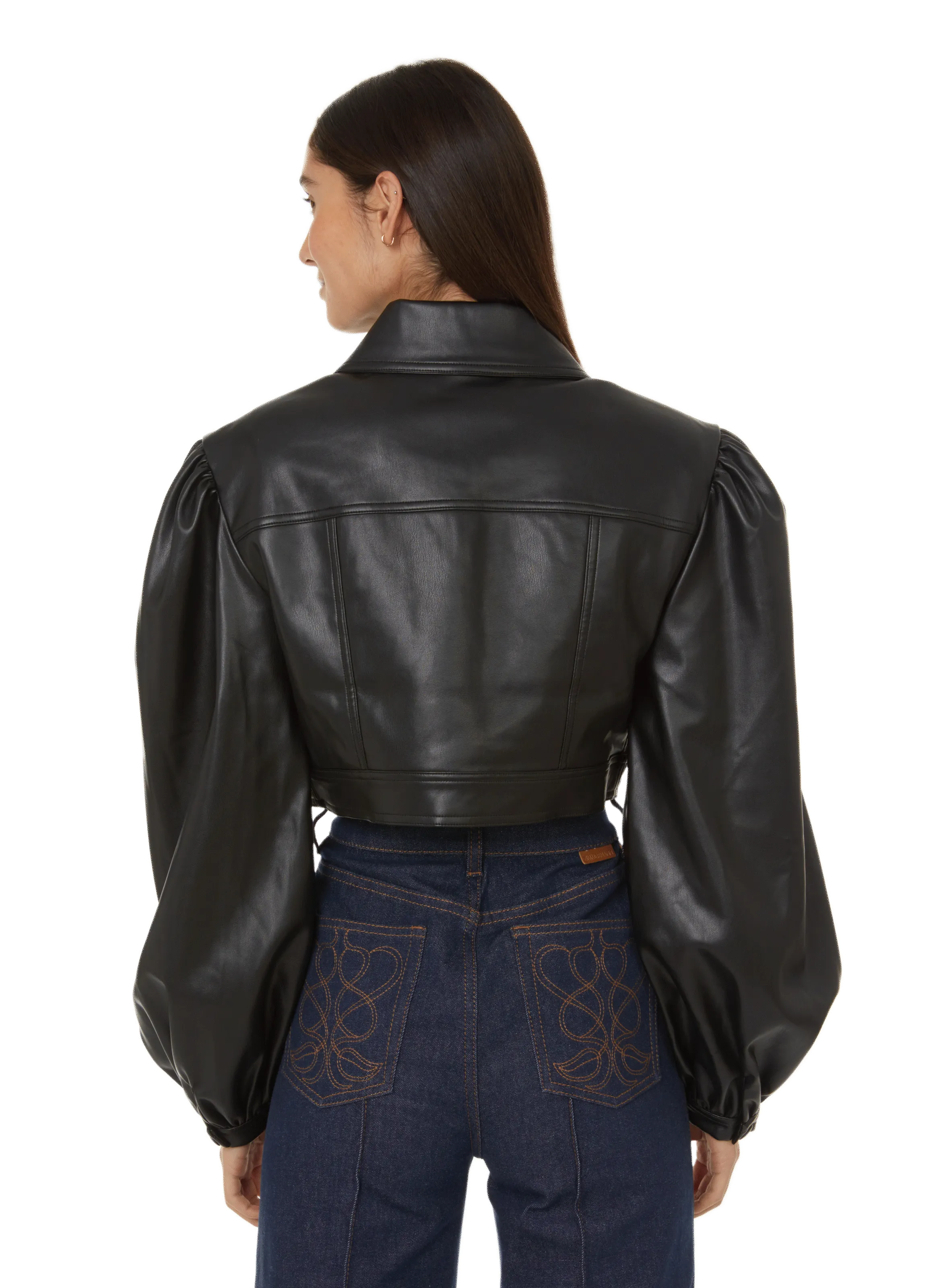 SELMACILEK  Veste courte en cuir vegan - Noir
