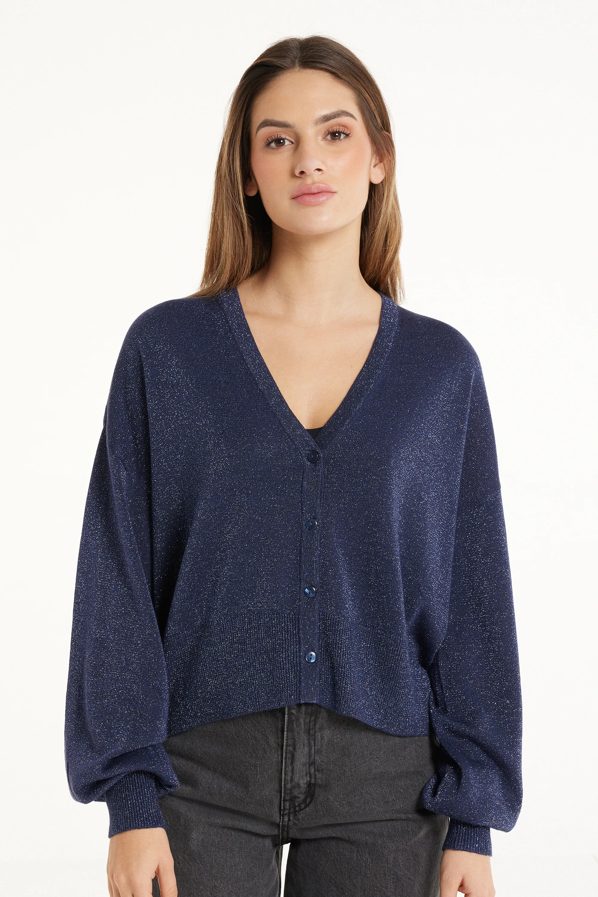 Shiny Button-up Cardigan - Tezenis