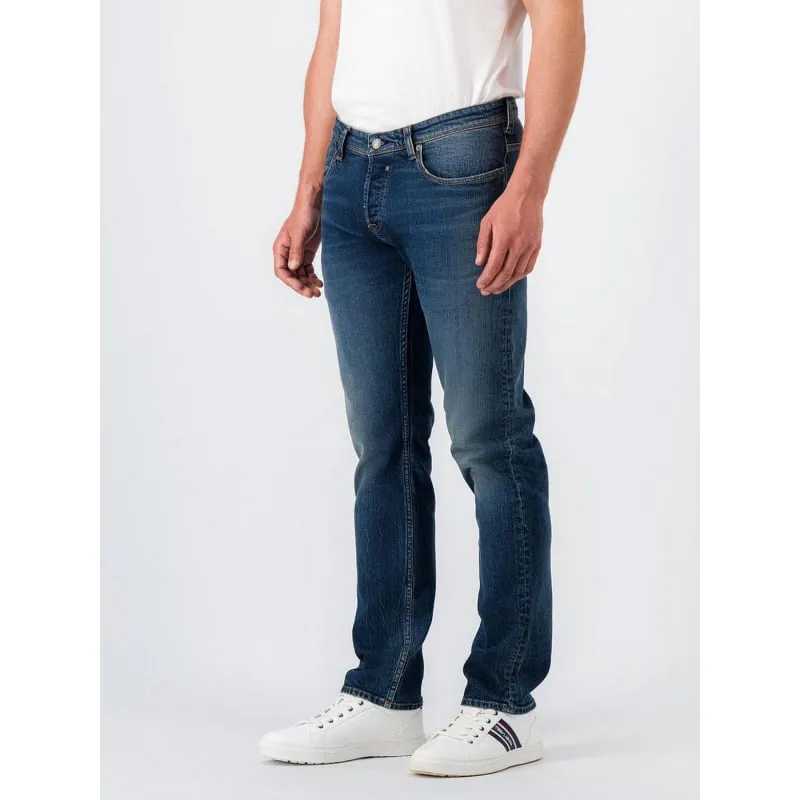 Slim Fit Blue Denim Men's Jeans - Le Temps Des Cerises | wimod