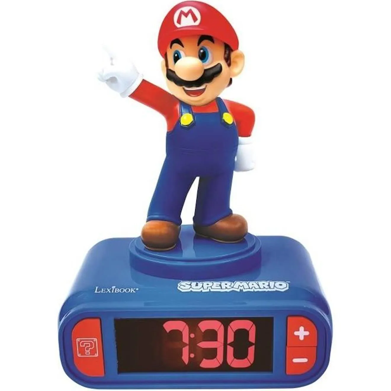 SUPER MARIO - Réveil digital avec veilleuse lumineuse en 3D et effets sonores - LEXIBOOK bleu - Lexibook