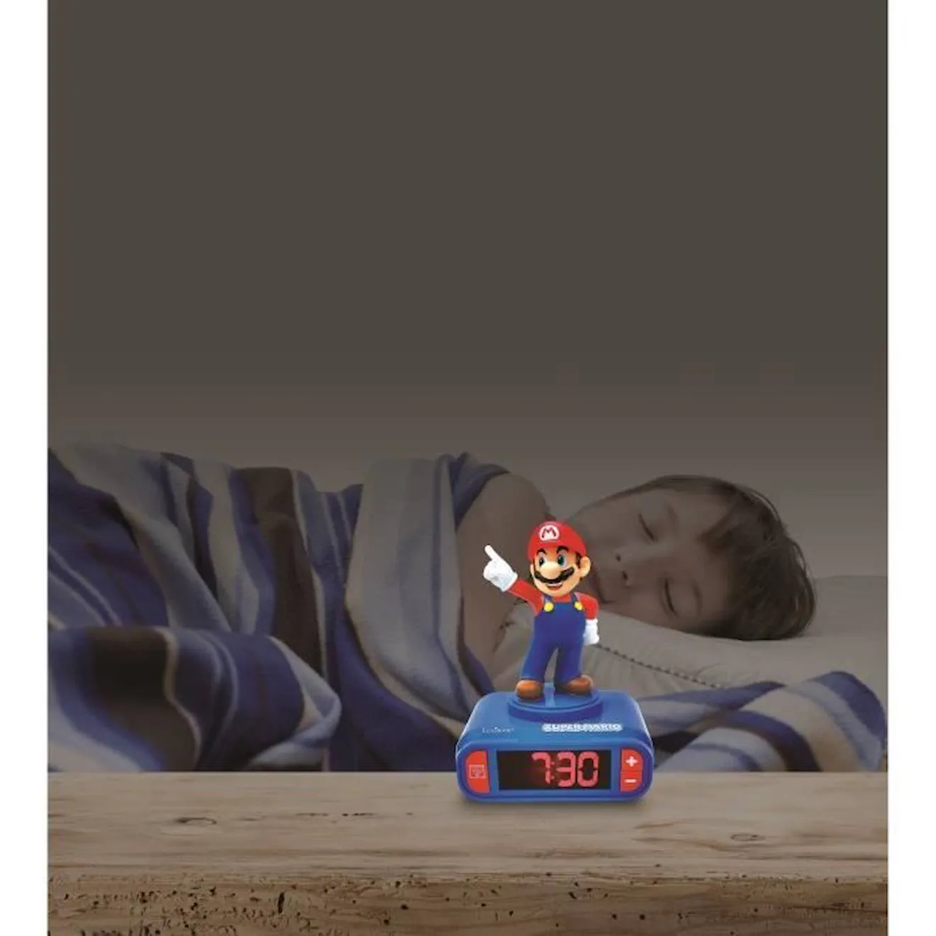 SUPER MARIO - Réveil digital avec veilleuse lumineuse en 3D et effets sonores - LEXIBOOK bleu - Lexibook