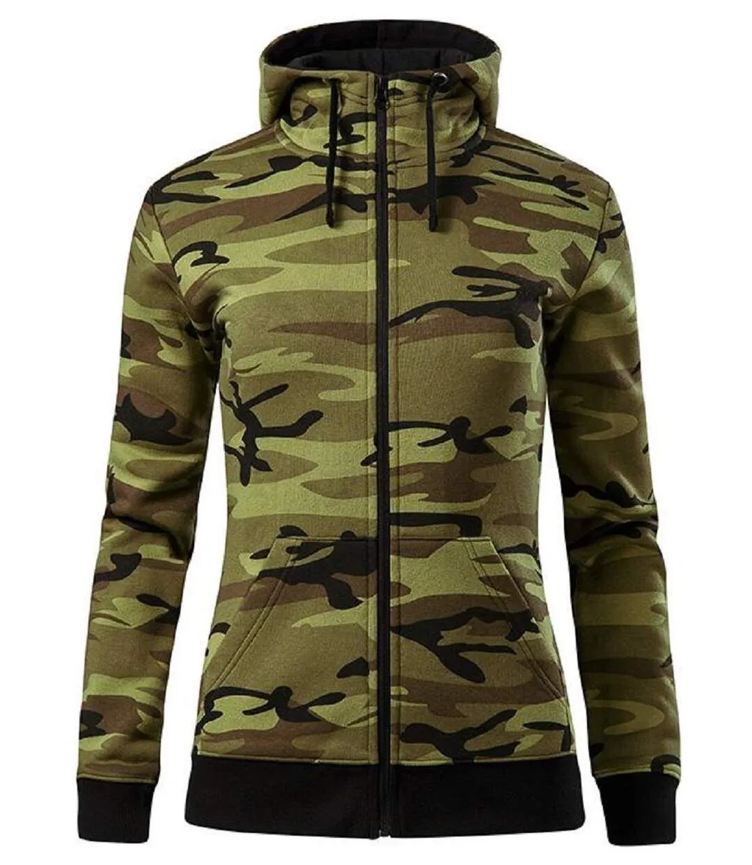 Full Zip Camo Green Women's Hoodie - MFC20