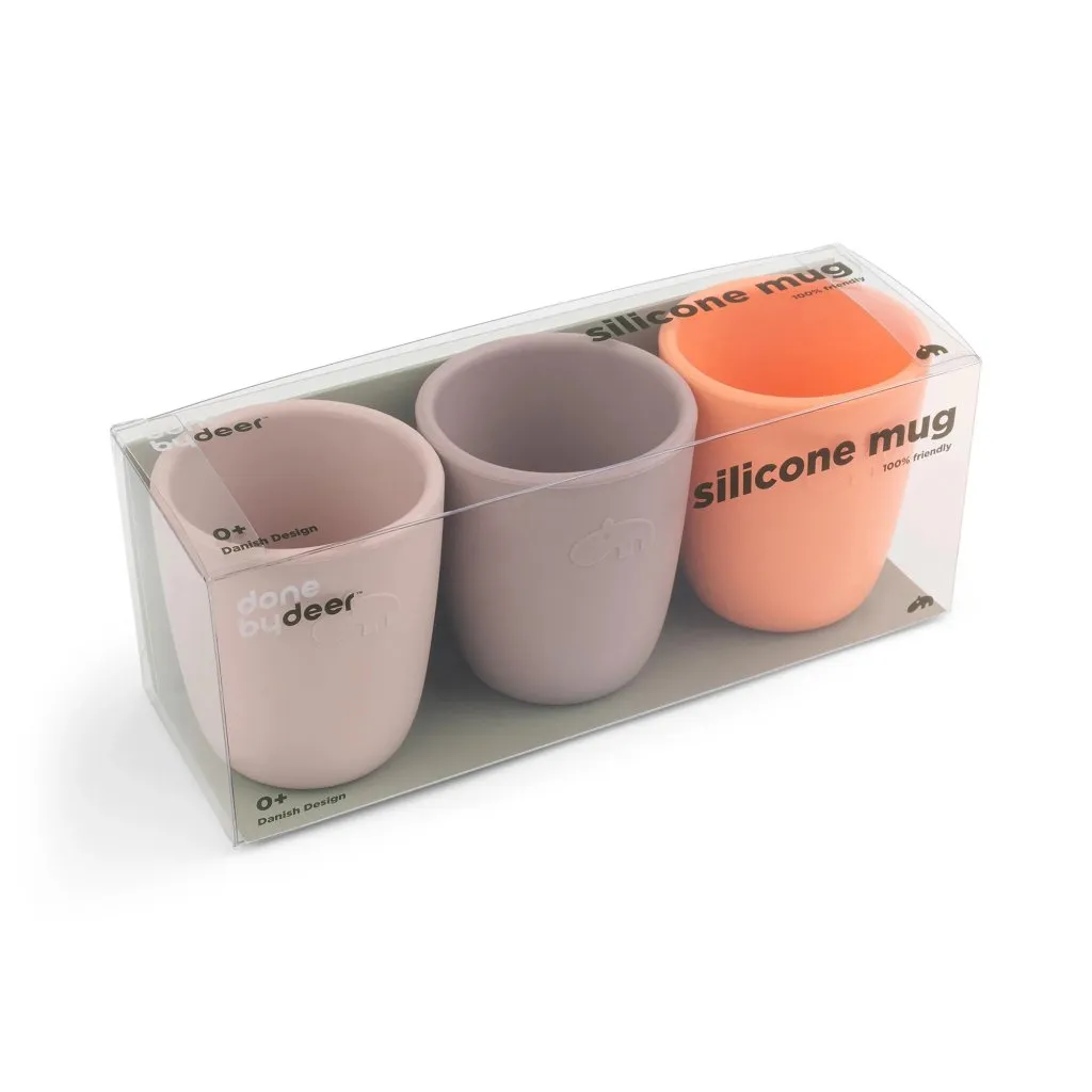 Tasse pour enfants 160 ml, set de 3 pc, rose, silicone, Done by Deer ✔ 40 € ⭕ Kulina