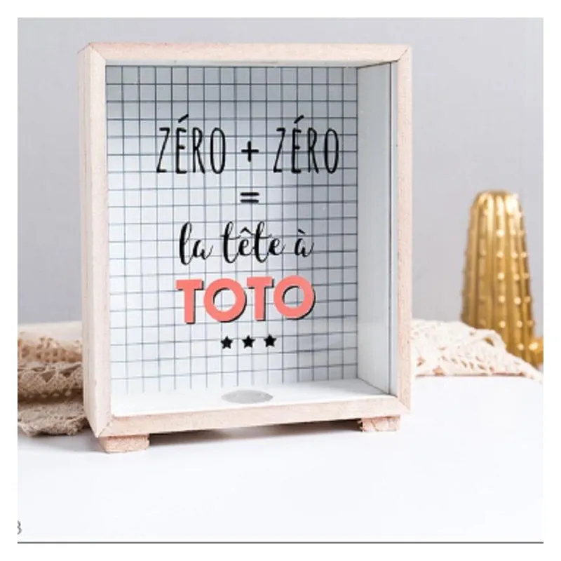 Tirelire En Bois Décorative Grande Capacité Enfant Durable