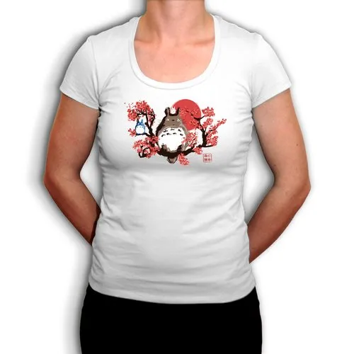 Bio Cotton Totoro Japanese Print Tee - Fan Art My Neighbor Totoro