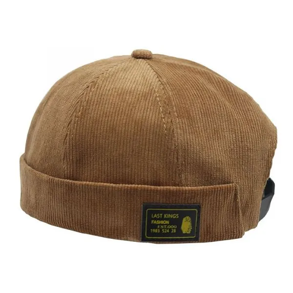 Velvet ribbed fisherman style beanie.