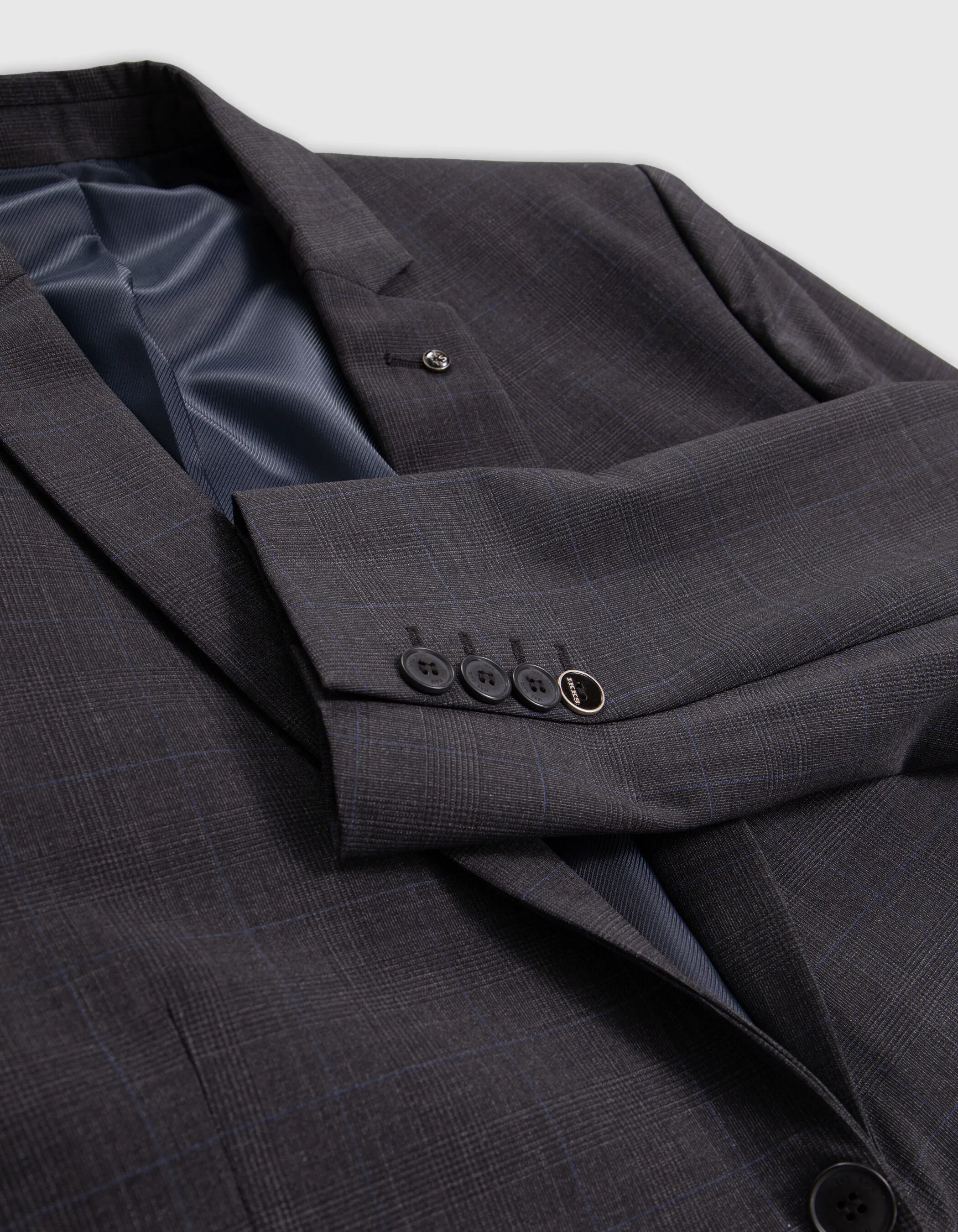 Anthracite Checkered Suit Jacket for Men