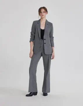 Gray Striped Women's Suit Jacket