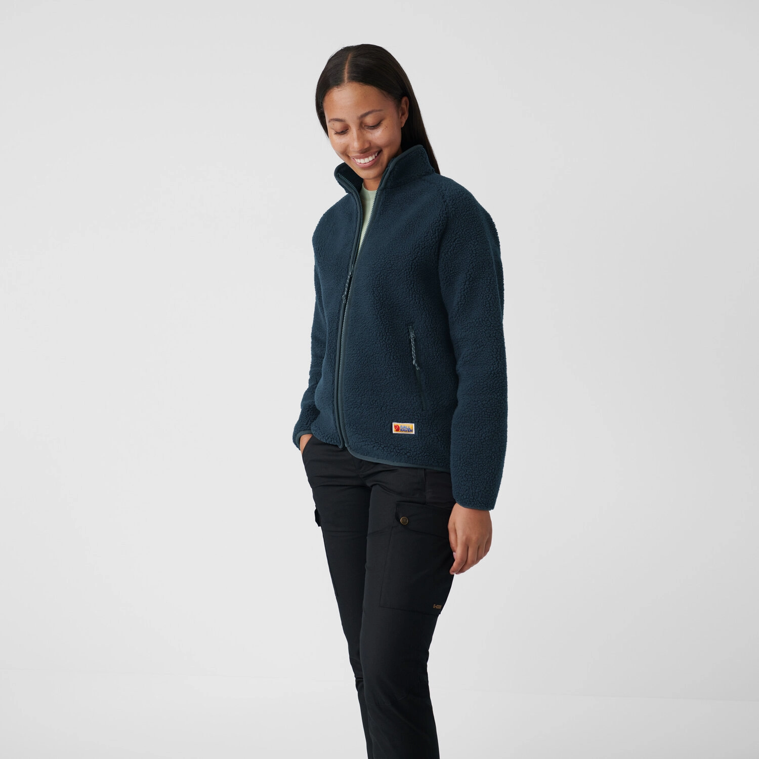 Fjallraven Women's Vardag Pile Fleece Navy Jacket