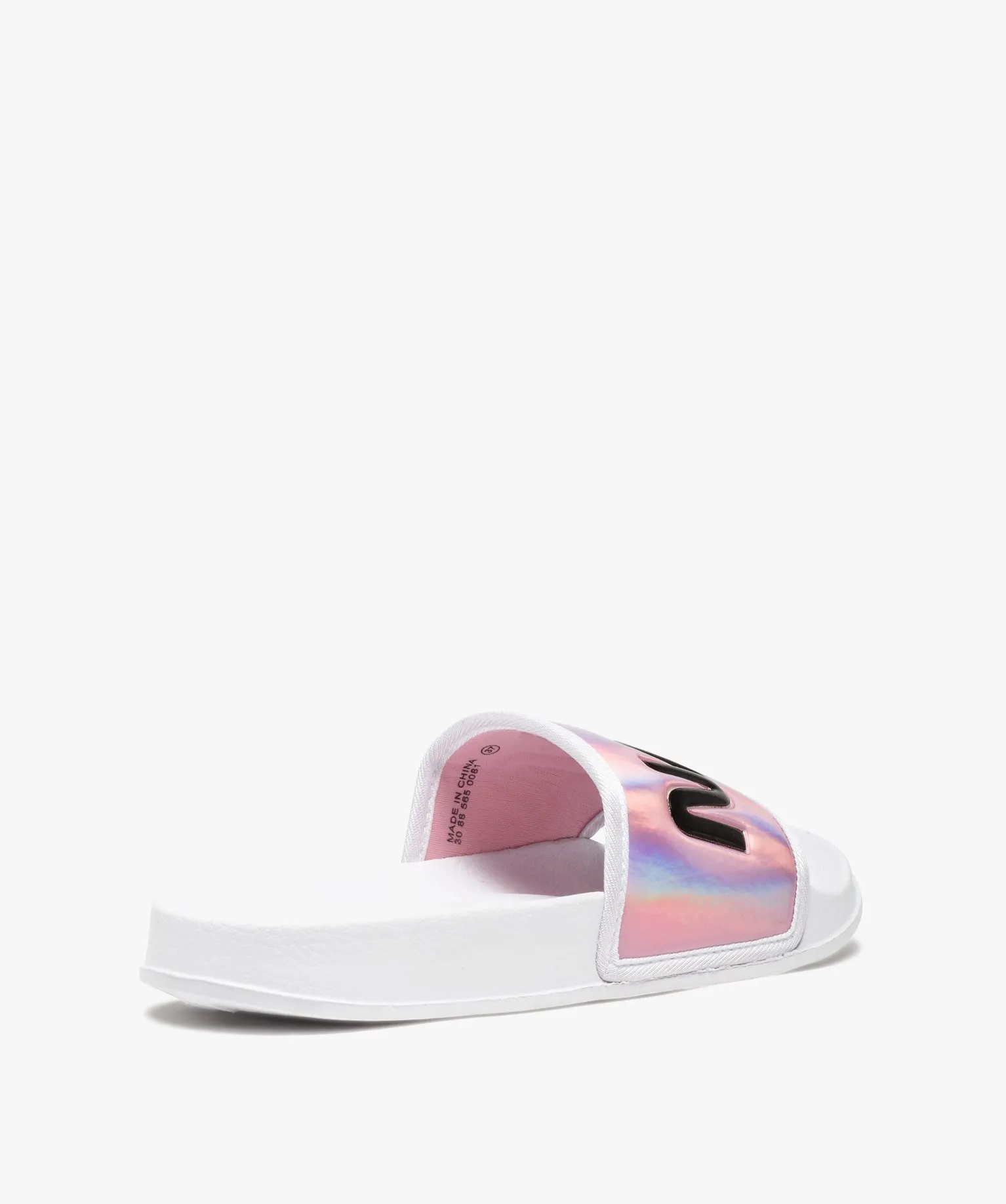 Women's iridescent bandeau pool mules - rose pink flip-flops, clogs, and espadrilles